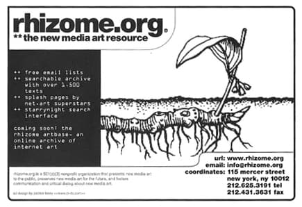 Artbase's Ad - from the Rhizome.org website