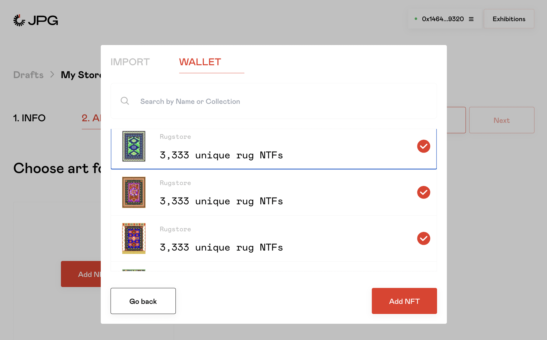 import directly from your wallet