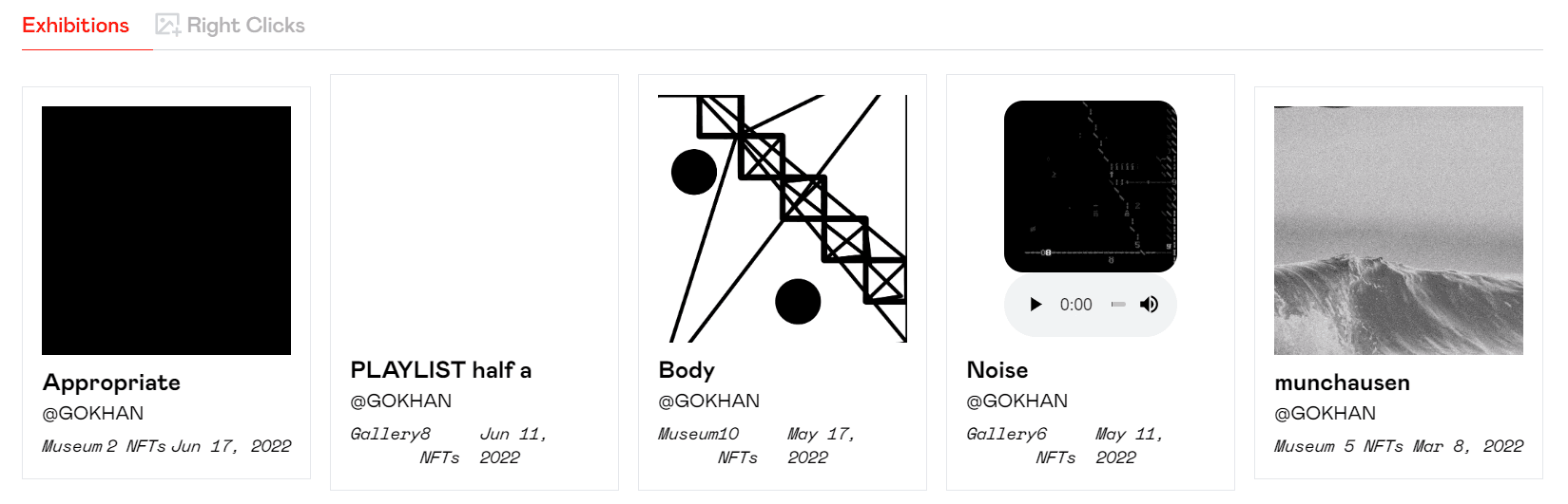 Some of GÖKHAN's latest exhibitions on JPG